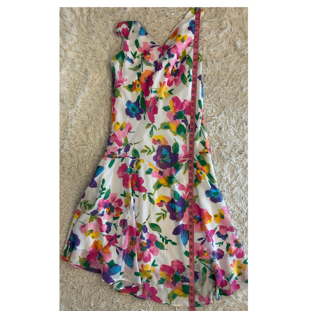 Jessica London Women's Size 12W White Multicolor Floral Drop Waist Dress #0413 - Picture 11 of 13